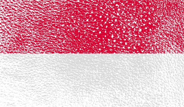 Flag of Monaco with old texture.  illustration