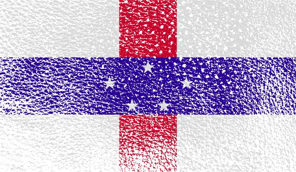 Flag of Netherlands Antilles with old texture.  illustration