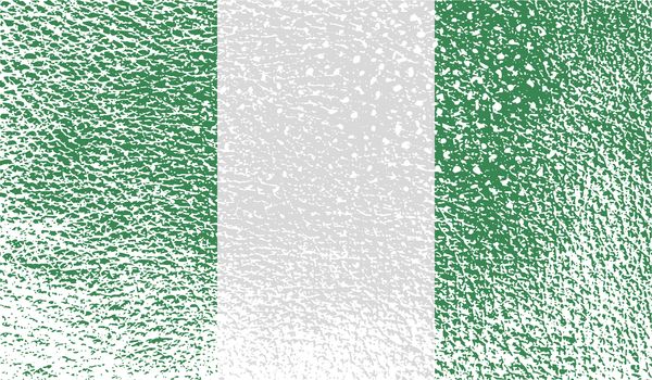 Flag of Nigeria with old texture.  illustration