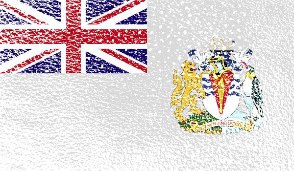 Flag of British Antarctic Territory with old texture.  illustration