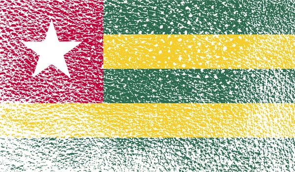 Flag of Togo with old texture.  illustration