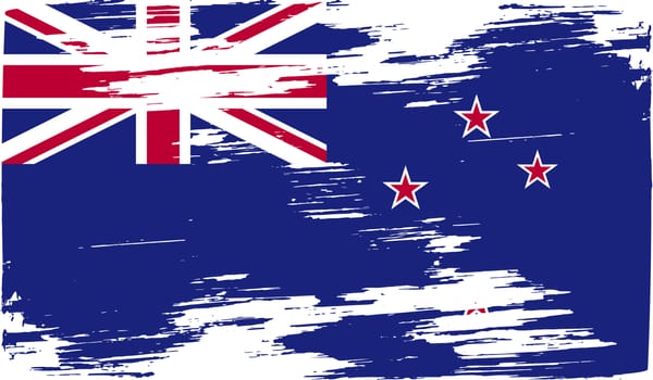 Flag of New Zeland with old texture.  illustration