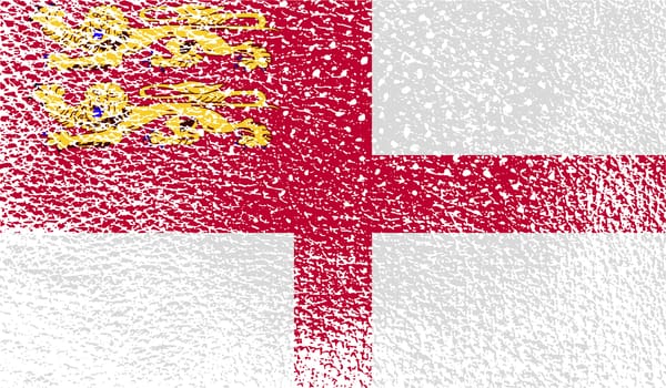 Flag of Sark with old texture.  illustration