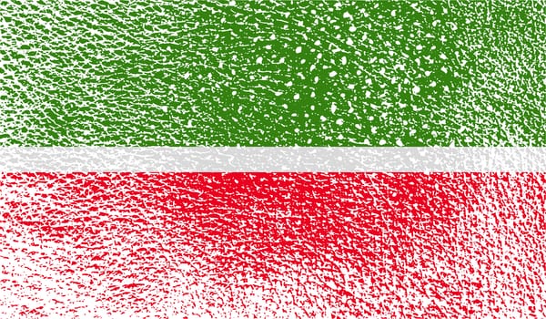 Flag of Tatarstan with old texture.  illustration