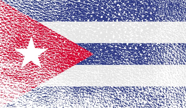 Flag of Cuba with old texture.  illustration