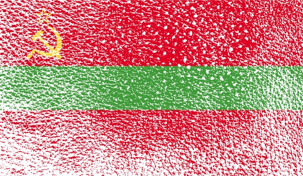 Flag of Transnistria with old texture.  illustration