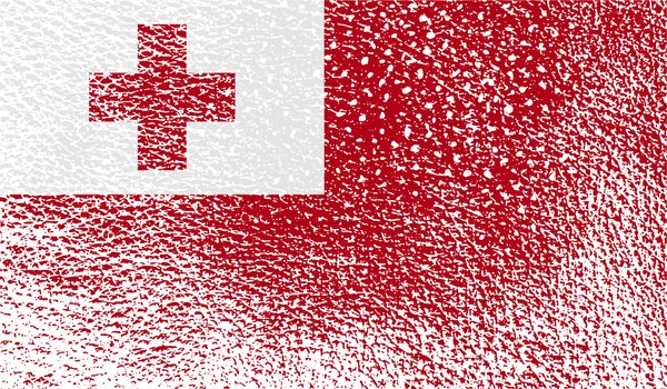 Flag of Tonga with old texture.  illustration