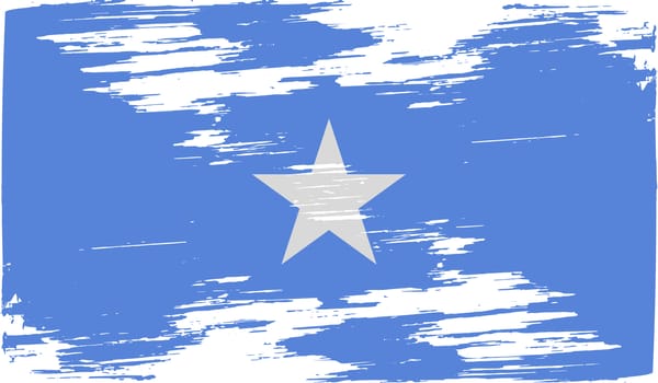 Flag of Somalia with old texture.  illustration