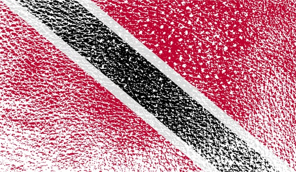 Flag of Trinidad and Tobago with old texture.  illustration