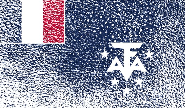 Flag of French Southern and Antarctic Lands with old texture.  illustration