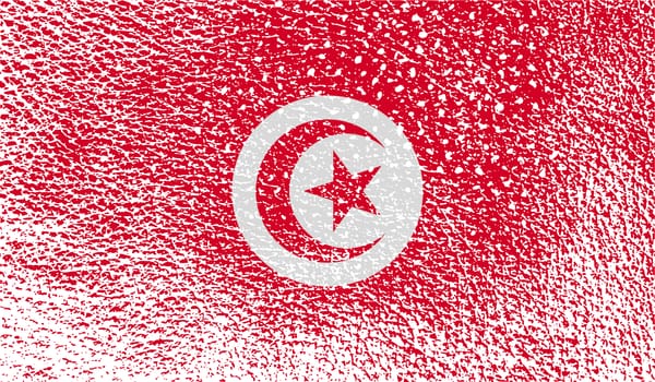 Flag of Tunisia with old texture.  illustration