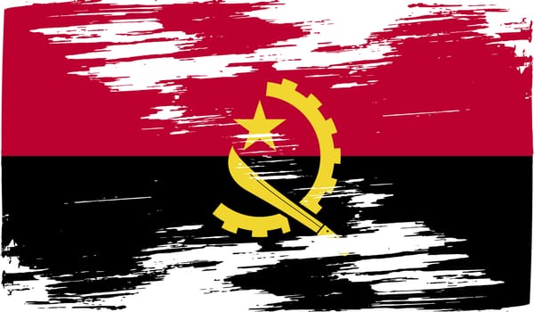 Flag of Angola with old texture.  illustration