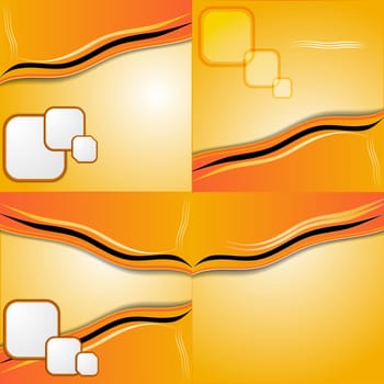 Set of 4 orange backgrounds with place for your text. Raster copy.