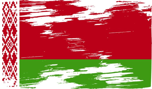 Flag of Belarus with old texture.  illustration