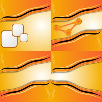 Set of 4 orange backgrounds with place for your text. Raster copy.