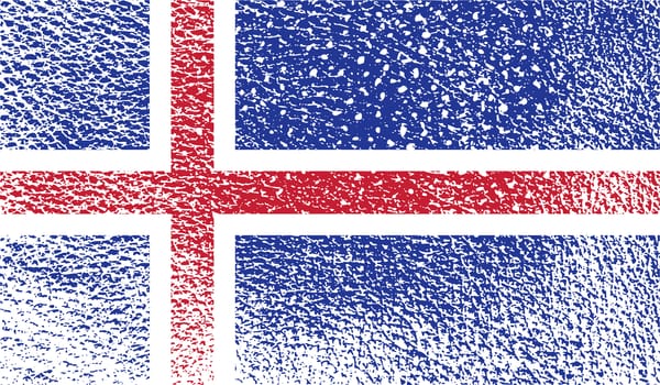 Flag of Iceland with old texture.  illustration