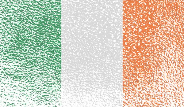 Flag of Ireland with old texture.  illustration