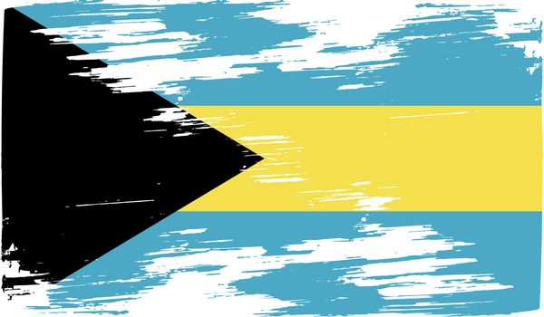 Flag of Bahamas with old texture.  illustration