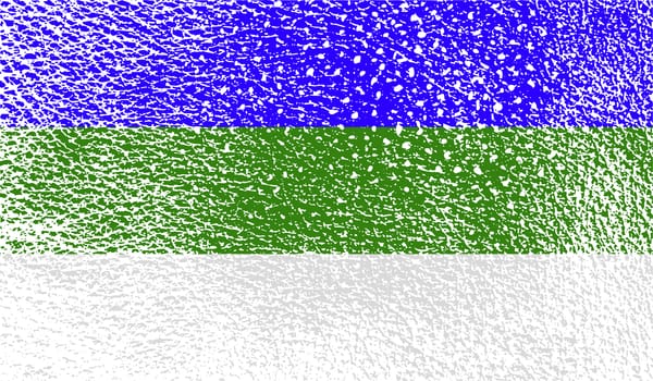 Flag of Komi with old texture.  illustration