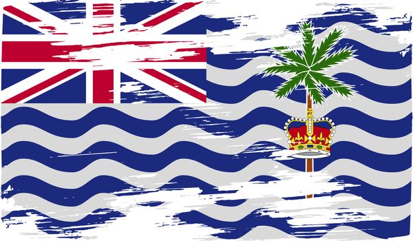 Flag of British Indian Ocean Territory with old texture.  illustration