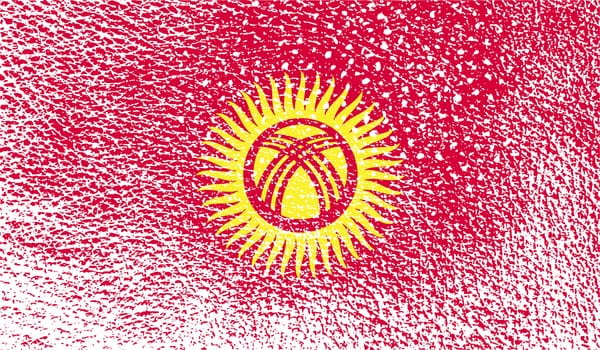 Flag of Kyrgyzstan with old texture.  illustration