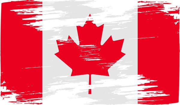 Flag of Canada with old texture.  illustration