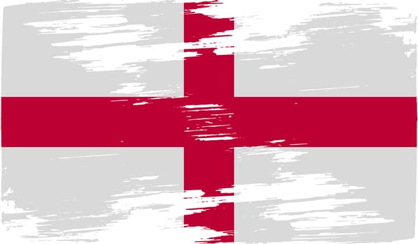 Flag of England with old texture.  illustration