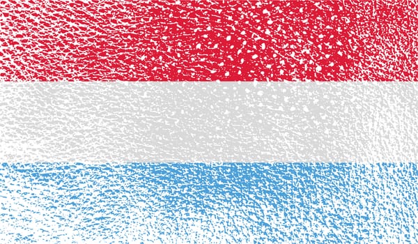 Flag of Luxembourg with old texture.  illustration