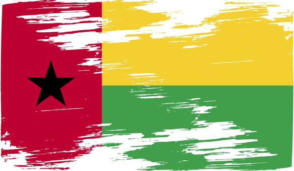 Flag of Guinea-Bissau with old texture.  illustration