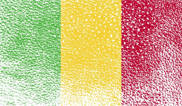 Flag of Mali with old texture.  illustration