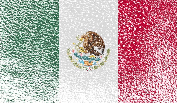 Flag of Mexico with old texture.  illustration