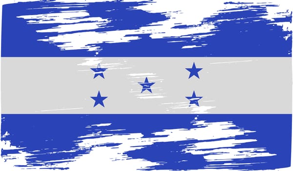 Flag of Honduras with old texture.  illustration