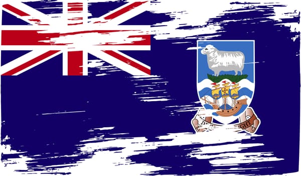 Flag of Falkland Islands with old texture.  illustration