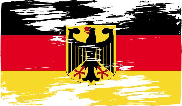 Flag of Arms of Germany with old texture.  illustration