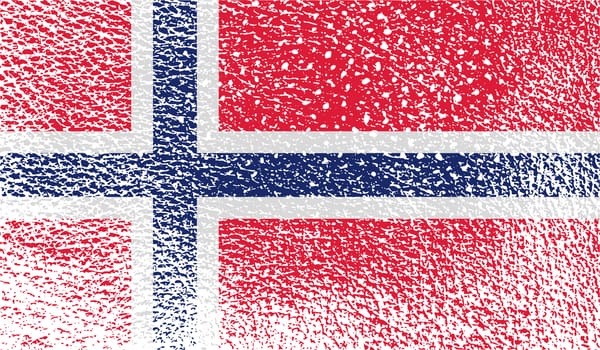 Flag of Norway with old texture.  illustration