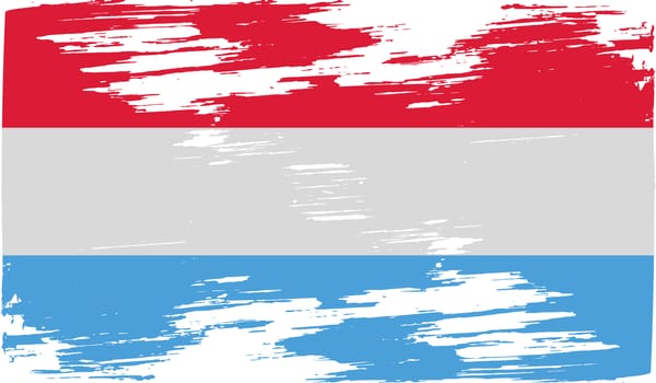 Flag of Luxembourg with old texture.  illustration