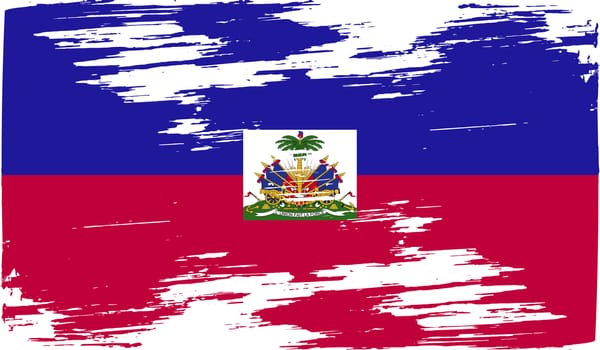 Flag of Haiti with old texture.  illustration