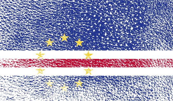 Flag of Cape Verde with old texture.  illustration