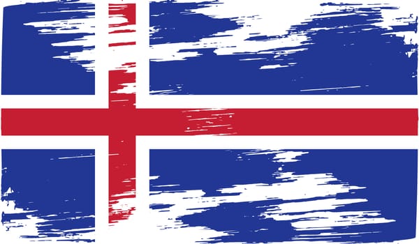 Flag of Iceland with old texture.  illustration