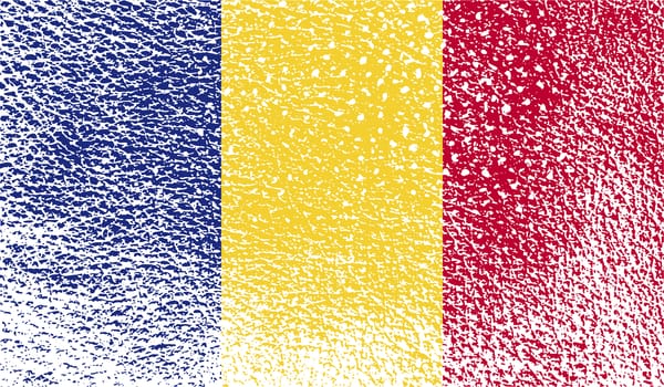 Flag of Romania with old texture.  illustration