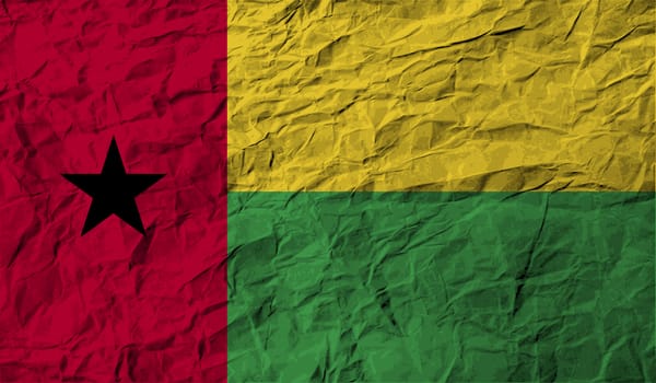 Flag of Guinea-Bissau with old texture.  illustration