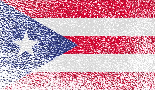 Flag of Puerto Rico with old texture.  illustration