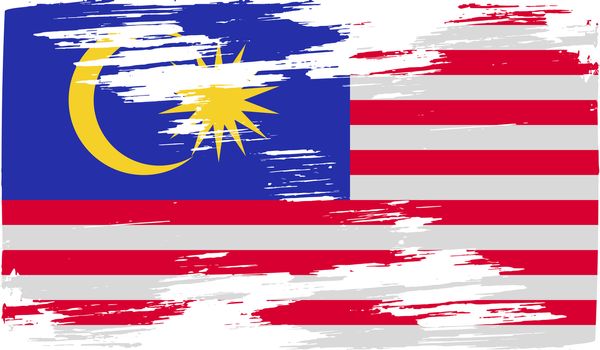 Flag of Malaysia with old texture.  illustration