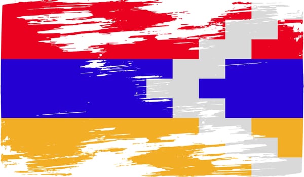 Flag of Karabakh Republic with old texture.  illustration