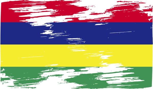 Flag of Mauritius with old texture.  illustration