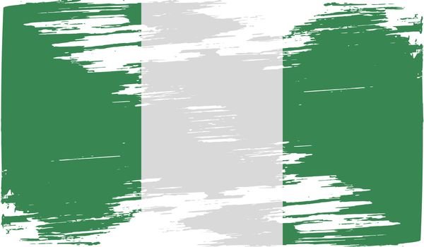 Flag of Nigeria with old texture.  illustration