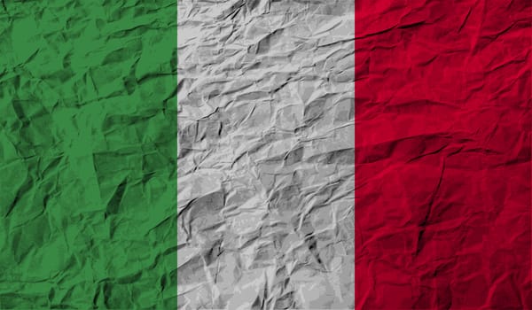 Flag of Italy with old texture.  illustration