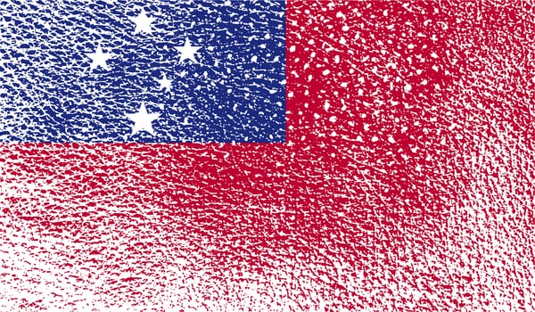 Flag of Samoa with old texture.  illustration