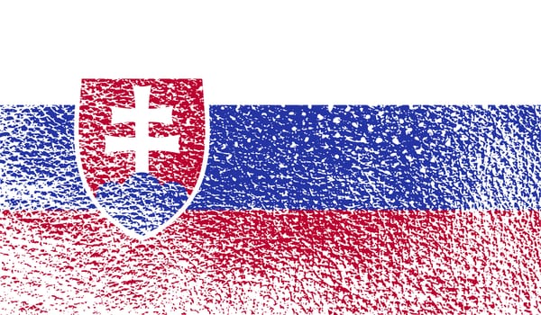 Flag of Slovakia with old texture.  illustration