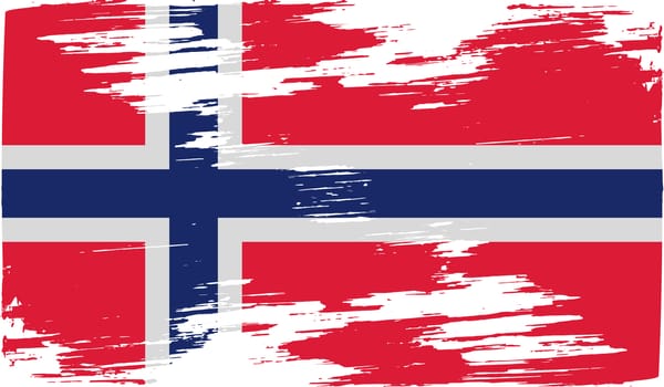 Flag of Norway with old texture.  illustration